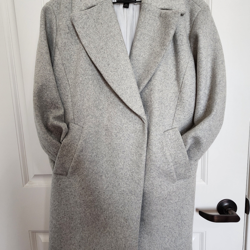 Banana Republic Women's XS Light Grey Woolblend Coat - Italian Fabric